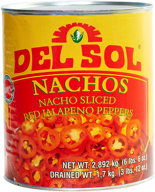 Sarkanas Chili Jalapeño šķēlītes, asi (Horeca tilp.) Iepak. 6 x 2.892 kg