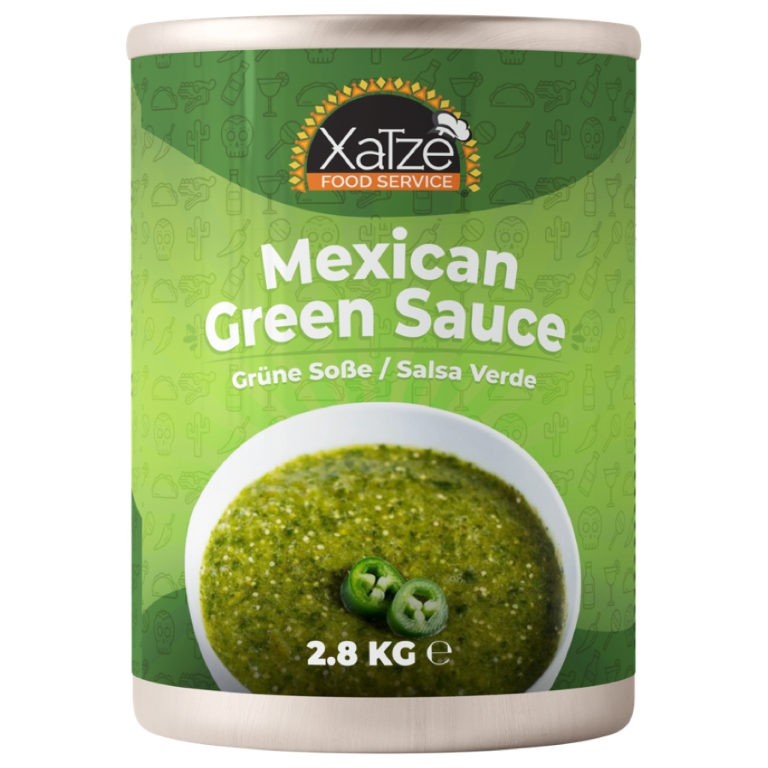 Zaļa mexikāņu salsa, vidēji asa Dabīgs produkts Iepak. 6 x 2.8 kg