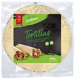 Kviešu Tortillas ø 20 cm Quesadillas gatavošanai Iepak. 6 x 18 gab.
